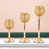 Maxbell 2 x Crystal Candleholder Votive Candlestick Centerpiece Birthday Party Gold
