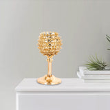 Maxbell 2 x Crystal Candleholder Votive Candlestick Centerpiece Birthday Party Gold