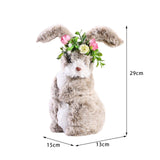 Maxbell 2x Soft Easter Rabbit with Wreath Photo Props Art for Outdoor Desk Ornament