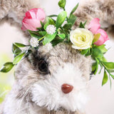 Maxbell 2x Soft Easter Rabbit with Wreath Photo Props Art for Outdoor Desk Ornament
