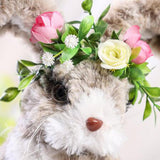 Maxbell 2pcs Soft Easter Rabbit with Wreath Photo Props Art Desk Ornament
