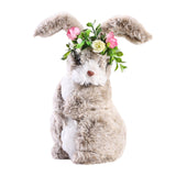 Maxbell 2x Soft Easter Rabbit with Wreath Photo Props Art for Outdoor Desk Ornament