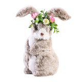 Maxbell 2pcs Soft Easter Rabbit with Wreath Photo Props Art Desk Ornament