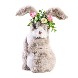 Maxbell 2x Soft Easter Rabbit with Wreath Photo Props Art for Outdoor Desk Ornament