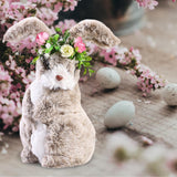 Maxbell 2pcs Soft Easter Rabbit with Wreath Photo Props Art Desk Ornament