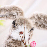 Maxbell 2x Soft Easter Rabbit with Wreath Photo Props Art for Outdoor Desk Ornament