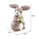 Maxbell 2x Soft Easter Rabbit with Wreath Photo Props Art for Outdoor Desk Ornament