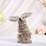 Maxbell 2 Pieces Soft Easter Rabbit with Wreath Photo Props Art Desk Ornament