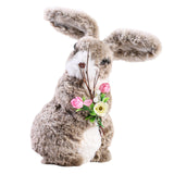 Maxbell 2 Pieces Soft Easter Rabbit with Wreath Photo Props Art Desk Ornament