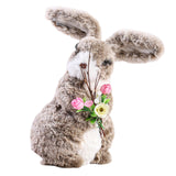 Maxbell 2x Soft Easter Rabbit with Wreath Photo Props Art for Outdoor Desk Ornament