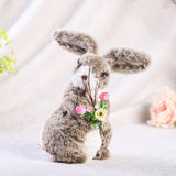 Maxbell 2 Pieces Soft Easter Rabbit with Wreath Photo Props Art Desk Ornament