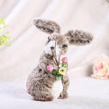 Maxbell 2x Soft Easter Rabbit with Wreath Photo Props Art for Outdoor Desk Ornament