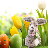 Maxbell 2x Soft Easter Rabbit with Wreath Photo Props Art for Outdoor Desk Ornament
