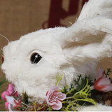 Maxbell 2pcs Soft Easter Rabbit with Wreath Photo Props Art Desk Ornament