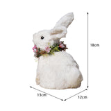 Maxbell 2pcs Soft Easter Rabbit with Wreath Photo Props Art Desk Ornament