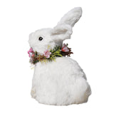 Maxbell 2 Pieces Soft Easter Rabbit with Wreath Photo Props Art Desk Ornament
