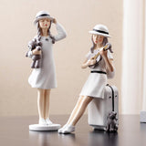 3 Pieces Art Girl Figurine Craft Decorative Sculpture Home Desktop Decor