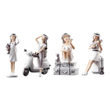 3 Pieces Art Girl Figurine Craft Decorative Sculpture Home Desktop Decor