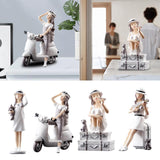 3 Pieces Art Girl Figurine Craft Decorative Sculpture Home Desktop Decor
