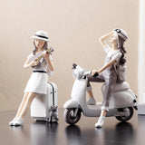 3 Pieces Art Girl Figurine Craft Decorative Sculpture Home Desktop Decor