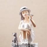 3 Pieces Art Girl Figurine Craft Decorative Sculpture Home Desktop Decor