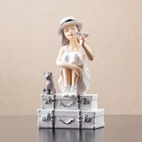 3 Pieces Art Girl Figurine Craft Decorative Sculpture Home Desktop Decor