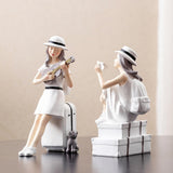 3 Pieces Art Girl Figurine Craft Decorative Sculpture Home Desktop Decor