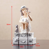 3 Pieces Art Girl Figurine Craft Decorative Sculpture Home Desktop Decor