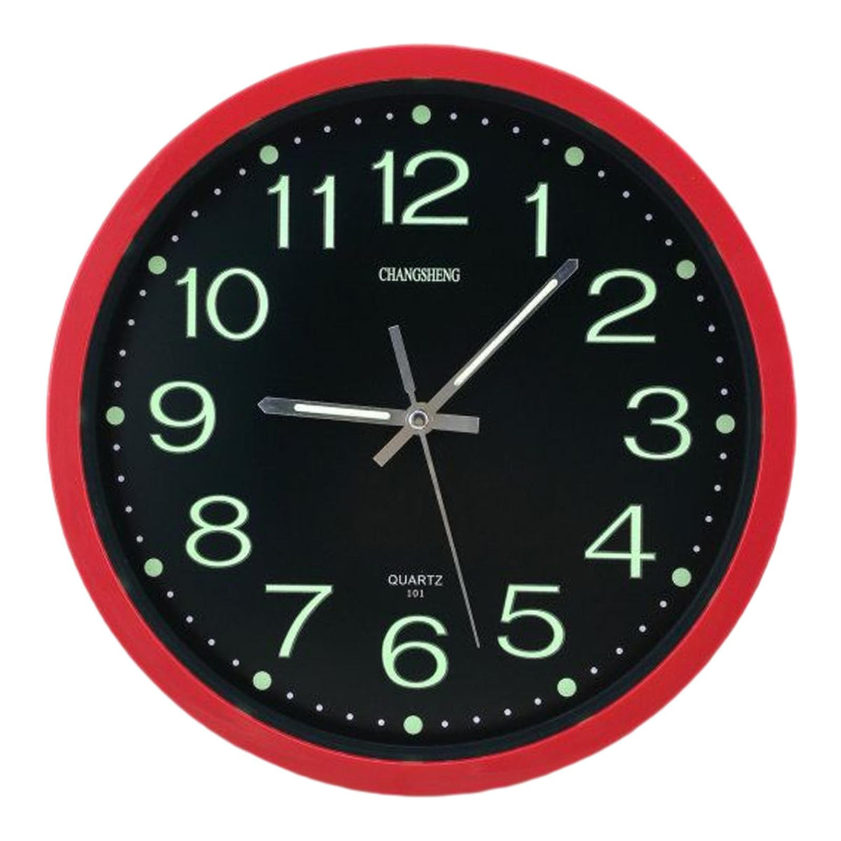Maxbell Maxbell Luminous Wall Clock Non Ticking Silent Quartz Clock for Classroom Home Decor Red
