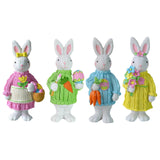 Maxbell 2x Miniature Resin Rabbit Figurine Easter Animal Bunny Statue Desk Decor