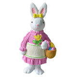 Maxbell 2x Miniature Resin Rabbit Figurine Easter Animal Bunny Statue Desk Decor