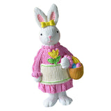 Maxbell 2x Miniature Resin Rabbit Figurine Easter Animal Bunny Statue Desk Decor