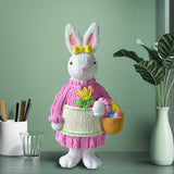 Maxbell 2x Miniature Resin Rabbit Figurine Easter Animal Bunny Statue Desk Decor