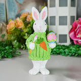 Maxbell 2Pcs Miniature Resin Rabbit Figurine Easter Animal Bunny Statue Desk Decor