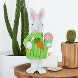 Maxbell 2Pcs Miniature Resin Rabbit Figurine Easter Animal Bunny Statue Desk Decor