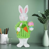 Maxbell 2Pcs Miniature Resin Rabbit Figurine Easter Animal Bunny Statue Desk Decor