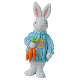 Maxbell 2x Miniature Resin Rabbit Figurine Easter Animal Bunny Statue Desk Decor