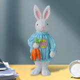 Maxbell 2x Miniature Resin Rabbit Figurine Easter Animal Bunny Statue Desk Decor