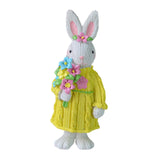 Maxbell 2Pcs Miniature Resin Rabbit Figurine Easter Animal Bunny Statue Desk Decor