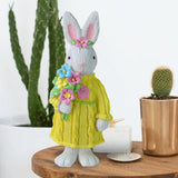 Maxbell 2Pcs Miniature Resin Rabbit Figurine Easter Animal Bunny Statue Desk Decor
