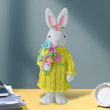Maxbell 2Pcs Miniature Resin Rabbit Figurine Easter Animal Bunny Statue Desk Decor