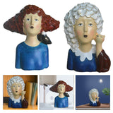 Maxbell 2x Nordic Style Lady Statue Figure Figurine for Tabletop Hotel Decor