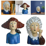 Maxbell 2x Nordic Style Lady Statue Figure Figurine for Tabletop Hotel Decor