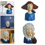 Maxbell 2x Nordic Style Lady Statue Figure Figurine for Tabletop Hotel Decor
