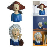 Maxbell 2x Nordic Style Lady Statue Figure Figurine for Tabletop Hotel Decor