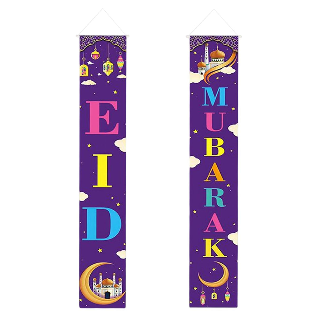 Maxbell Maxbell 2Pcs Ramadan Mubarak Porch Sign Eid Mubarak Ramadan Party Decor Style 3