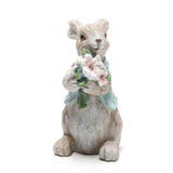 Maxbell 2Pcs Easter Bunny Decor Adorable Rabbit Statue Tabletop Sculpture 5.5 inch