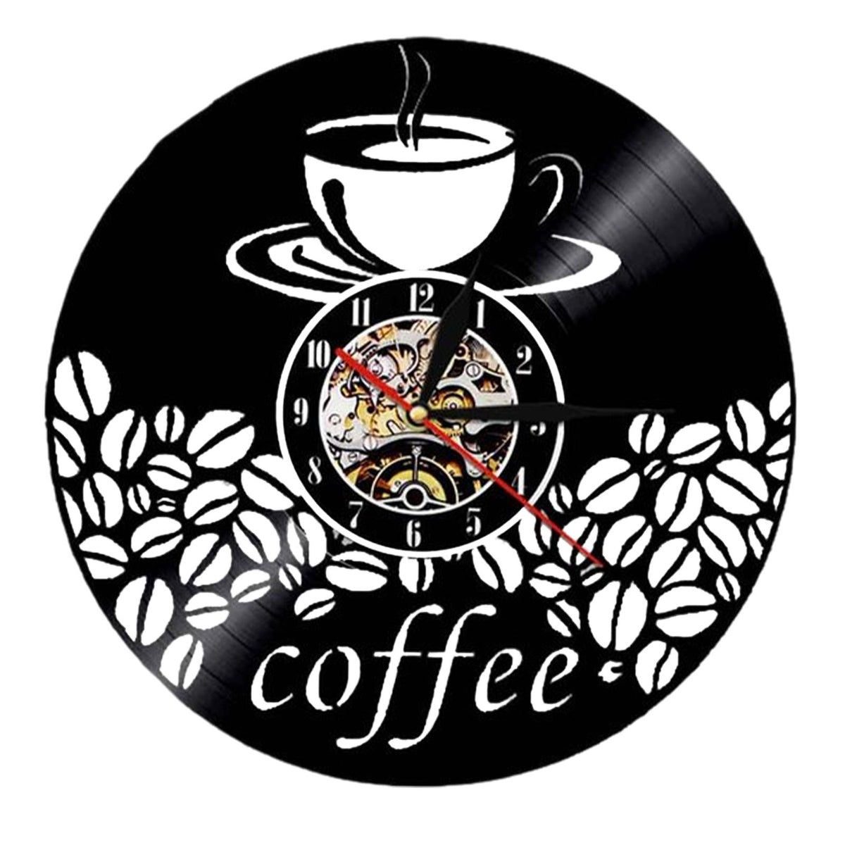 Maxbell Maxbell Creative Silent Vinyl Record Wall Clock for Living Room Indoor Decor  Coffee