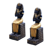Maxbell 2x Resin Egyptian Pharaoh Figurine Sculpture for Cabinet Tabletop Decor