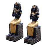 Maxbell 2x Resin Egyptian Pharaoh Figurine Sculpture for Cabinet Tabletop Decor